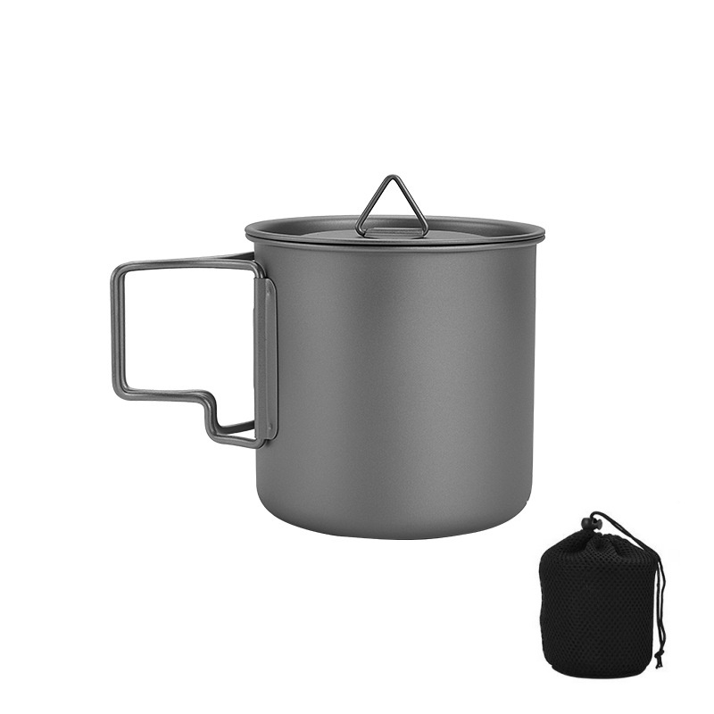 Camping Cooking Mug - Mug Camping Titanium dengan Gagang Lipat