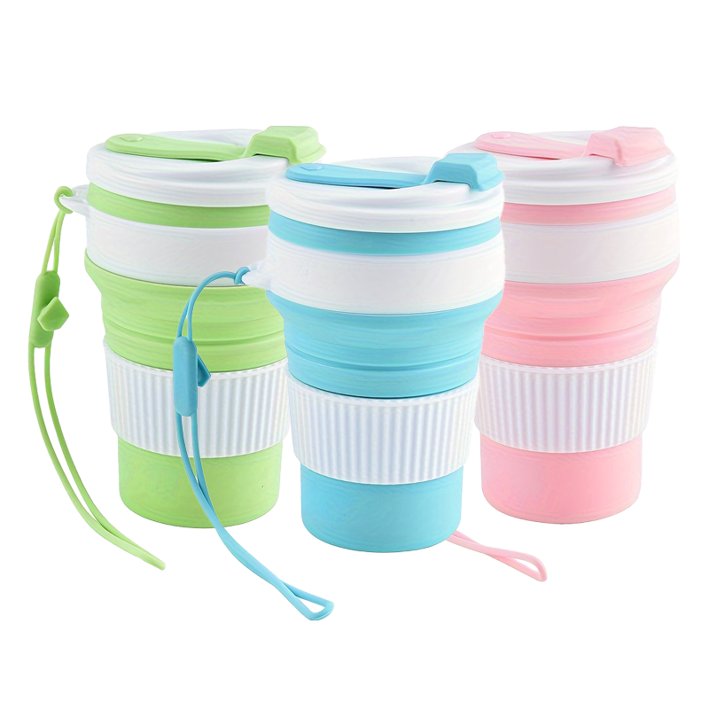 Camping Cooking Mug - Cangkir Perjalanan Silikon yang Dapat Dilipat,