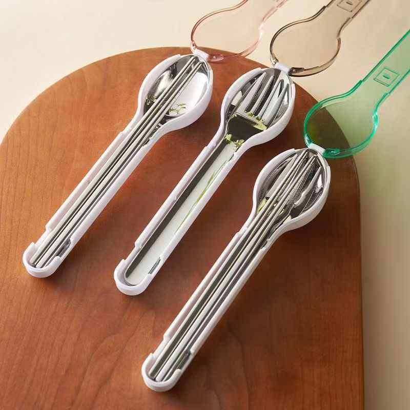 Camping Cooking Knife - Set Peralatan Makan Portabel dengan Kotak
