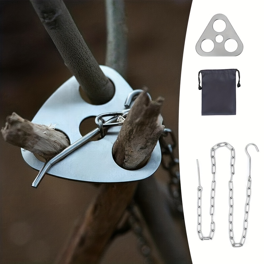 Camping Cooking Hanger - Tripod barbekyu luar ruangan, portabel dapat