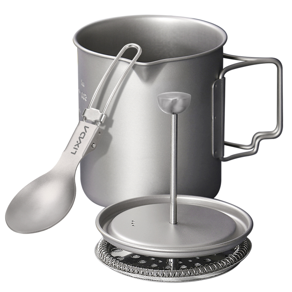 Camping Cooking Mug - Lixada cangkir kopi Titanium 750ml, panci