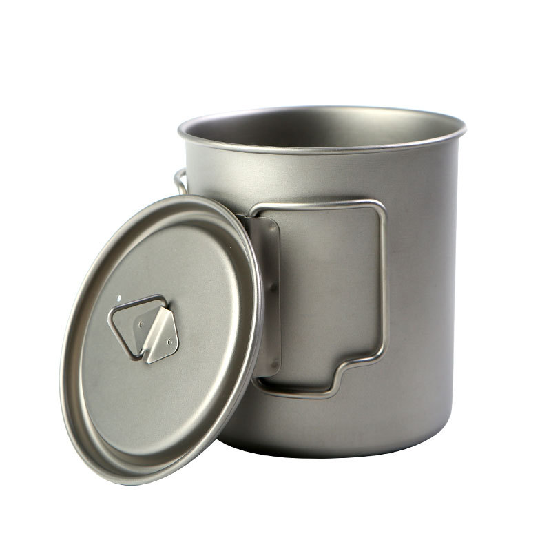 Camping Cooking Mug - Cangkir Titanium berkemah 450ml 550ml 650ml