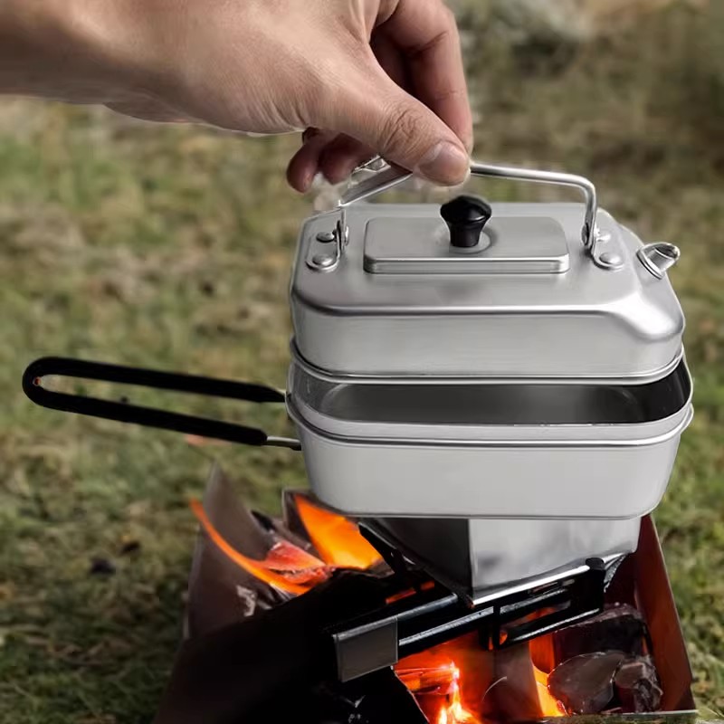 Camping Cooking Utensils Storage - Ketel dapur ultra ringan portabel, ketel