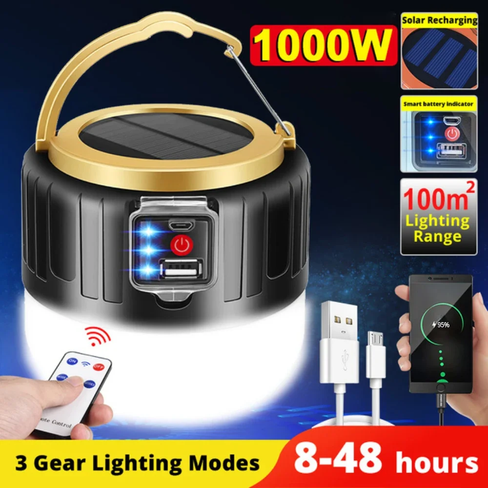 Camping Cooking Tent - Lampu Kemah LED tenaga surya 1000W,