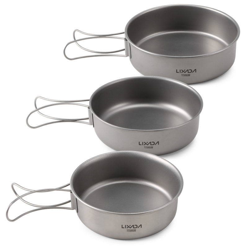 Camping Cooking Mug - Lixada mangkuk Titanium sangat ringan, mangkuk