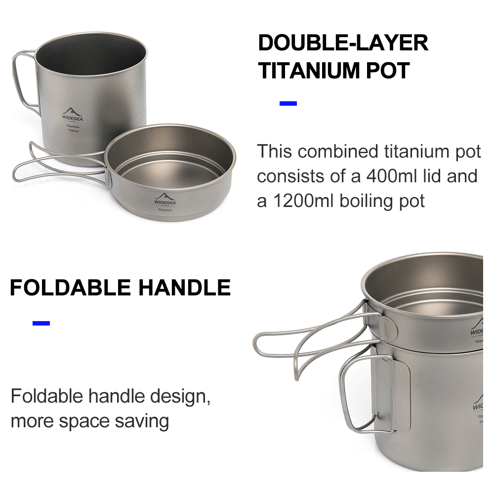 Widesea Panci Berkemah Titaniu - Camping Cooking Mug ulasan dan harga