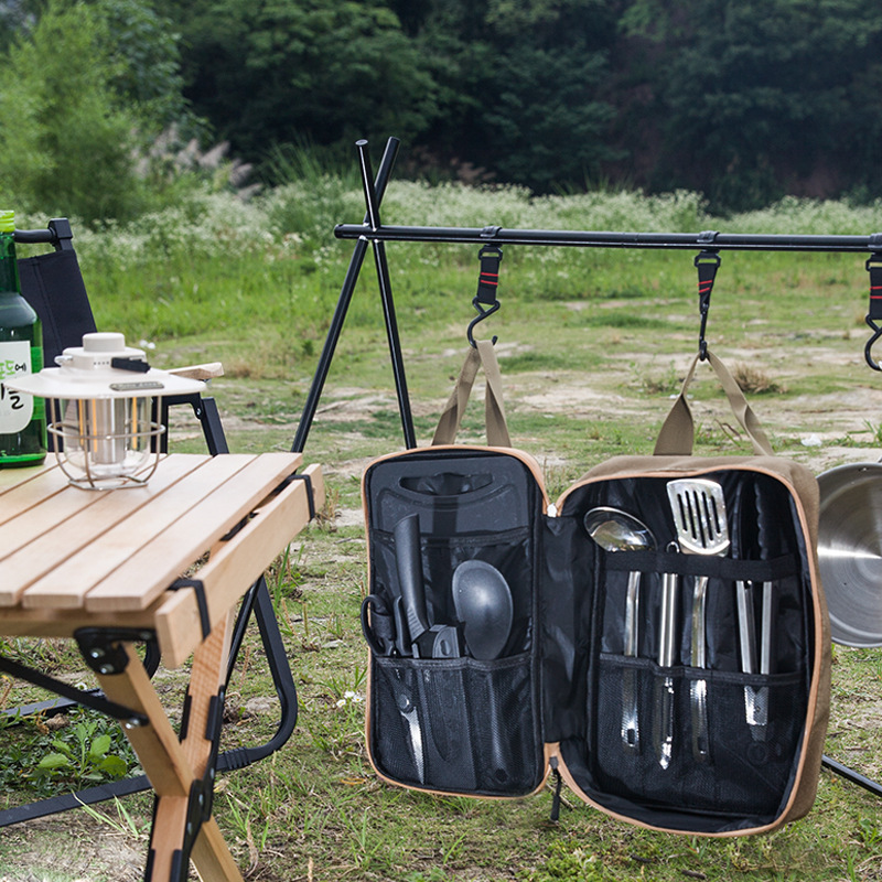 8 Buah Set Peralatan Masak Dap - Camping Cooking Utensils Storage ulasan dan harga