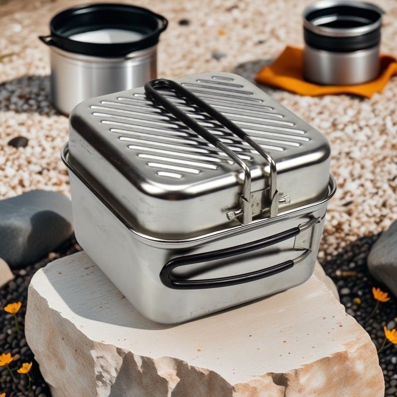 Set Panci Masak Outdoor Stainl - Camping Cooking Set Lightweight ulasan dan harga