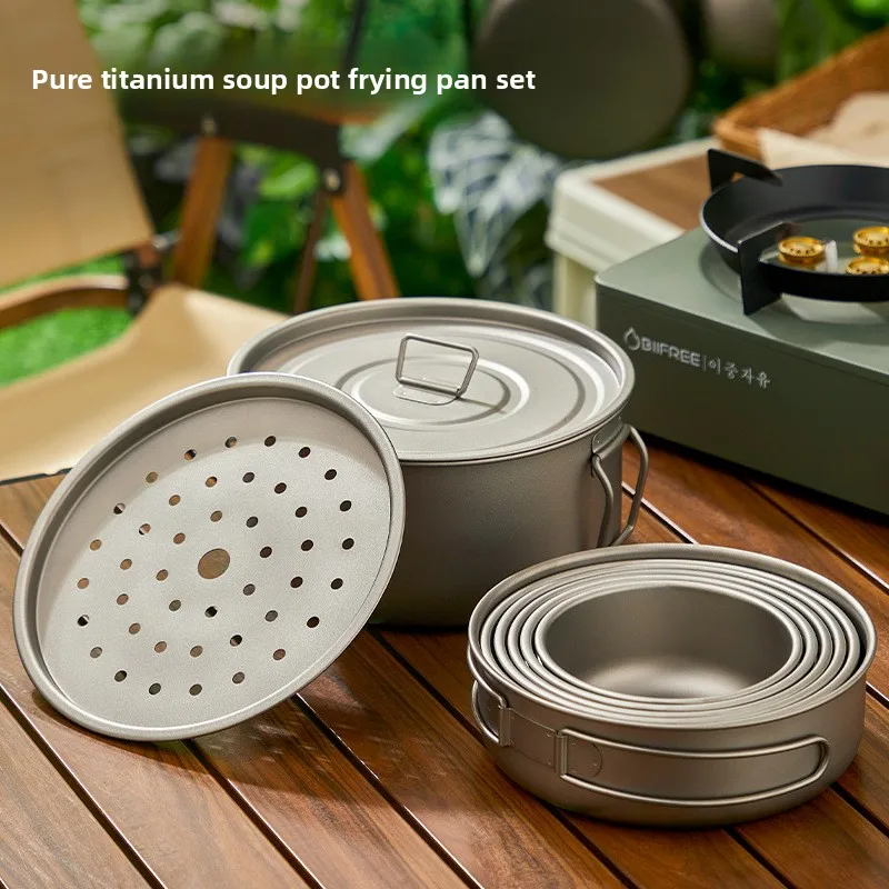 Set Panci Luar Ruangan Titaniu - Camping Cooking Set Lightweight ulasan dan harga